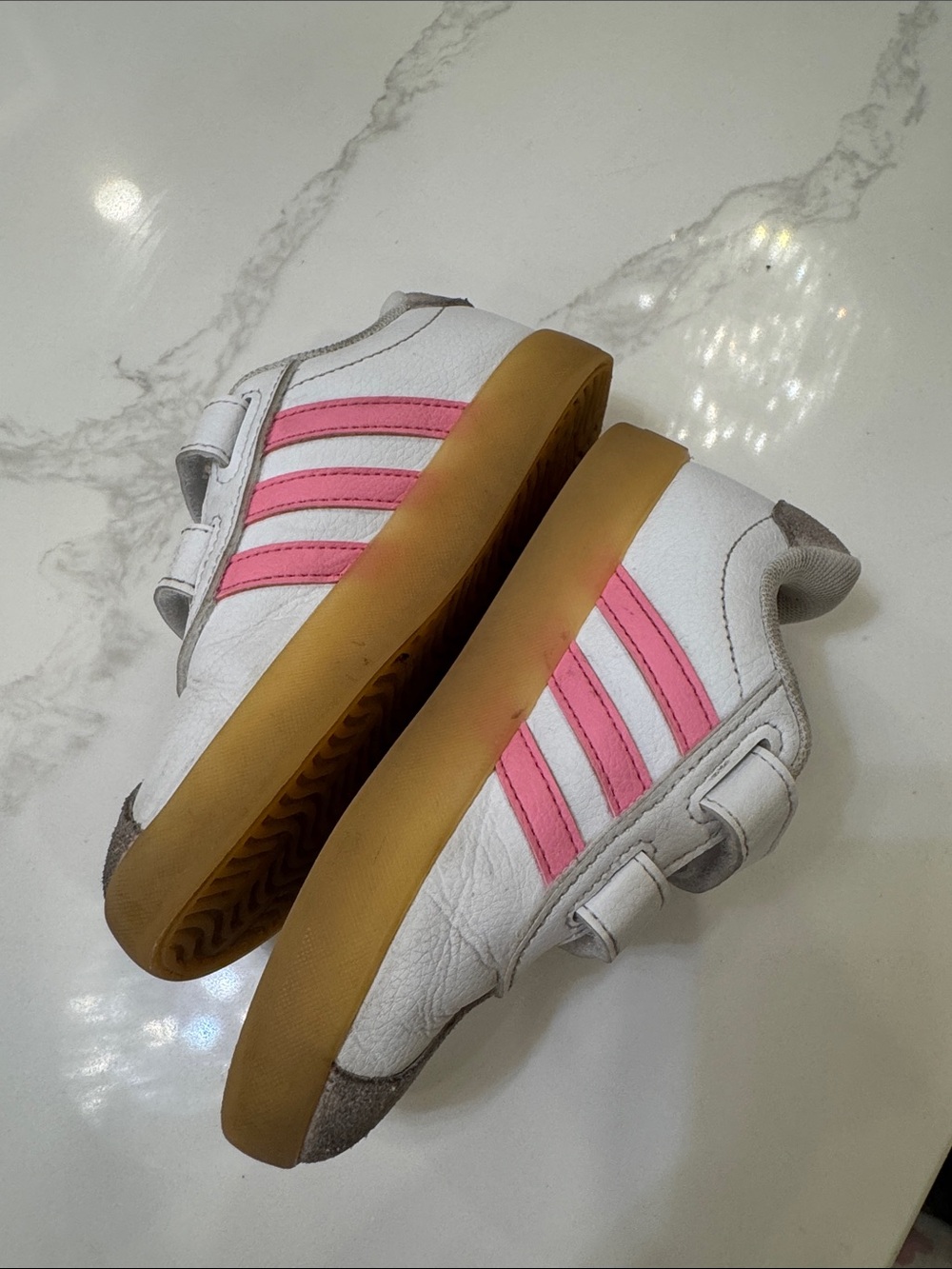 Adidas VL COURT 3.0 toddler girl shoes pink and white - Picture 7 of 9